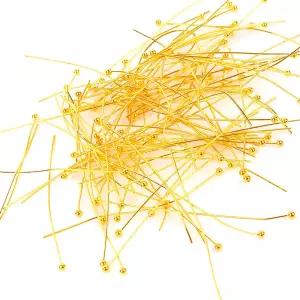 귀걸이공예스테인레스볼핀 골드컬러 플랫헤드핀 악세서리부자재 100개입