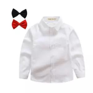 면100% 남아흰긴팔남방 간절기 유치원 어린이집 등원용 화이트셔츠