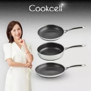 [NS홈쇼핑]전인화의 쿡셀 세라믹 더블 블랙큐브 프라이팬 3종(프라이팬24cm+프라이팬 28cm+소테팬24cm)..