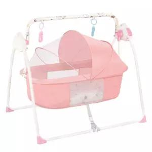 신생아흔들침대 그네 달래기 요람 자동 분홍색 울음그치기