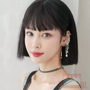 시크 칼단발 통가발 내추럴블랙 여자단발가발 여자가발