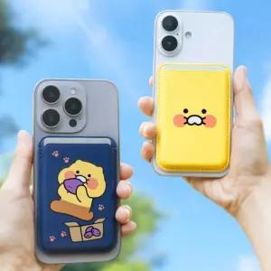 카카오프렌즈 춘식이 맥세이프 휴대폰 거치 PU 카드 지갑 옐로우