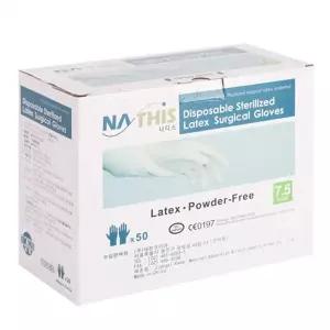 나디스 수술용 멸균 장갑 7.5사이즈 라텍스 글러브 50켤레 1박스 병원 의료용