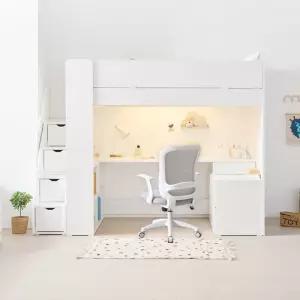 원마인드 올인원2 책장형 높은 수납 성인 벙커침대 SS 사다리형