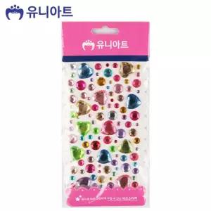 (36번) 유니아트 비즈 스티커/세트/반짝이/꾸미기/귀여운/데코/다이어리/미니/포장/어린이/코팅/장식/모음
