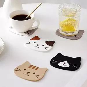 [골드스마일]ZZZM 티코스터 고양이 실리콘 컵받침 실리콘컵홀더