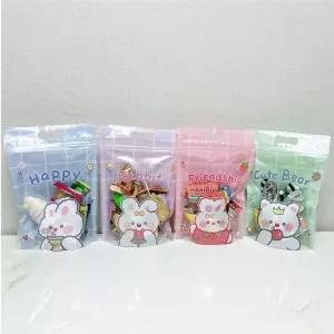 토끼 손잡이 스탠딩 지퍼백 구디백 - 15.5x22.5cm 20매 선물 포장 포장지/지퍼팩/지퍼/비닐백/세워놓는