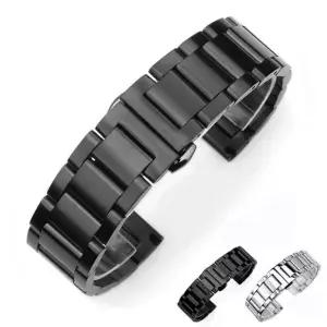 무광택 통 디버클 스텐레스 스틸 실버 블랙 메탈 시계 줄 18mm 20mm 22mm 24mm 밴드
