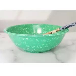 국산 분식집 초록색 떡볶이 멜라민 플라스틱(짬뽕기) 21x6.3cm 추억의 레트로 식기