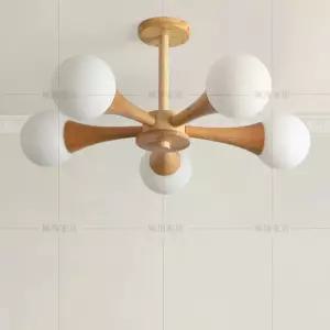 모던 천장등 심플 / 원목 거실등 3구 우드 50CM 인테리어 삼색광 감성 조명