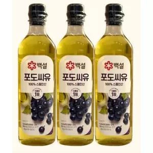 백설 포도씨유 900ml 3개