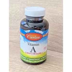 칼슨 랩스 비타민 A 25000 IU 250 소프트젤 글루텐 프리 Exp 127