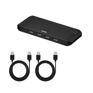 USB선택기 2대4 데스크탑 노트북 공유기 쉐어링 셀렉터 KM스위치 프린터 마우스 키보드 전환 제어기