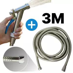 살림몰 아연 분사기 세트 (나사산 수도꼭지형 3M) 물 스텐 호스 베란다 세차 욕실 청소 분사건