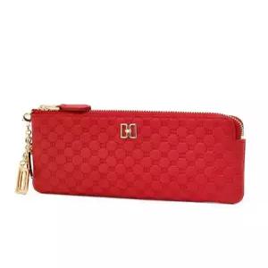 닥스 ACC 쇼핑백동봉 레드 DD 로고패턴 소가죽 장지갑 DCWA6E519