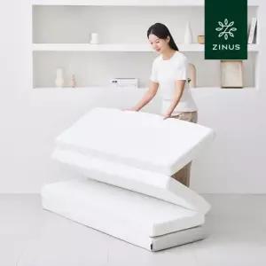 [리뉴얼 출시]지누스 그린티 4단 접이식 메모리폼 토퍼 10cm K 킹 매트리스 침대 바닥