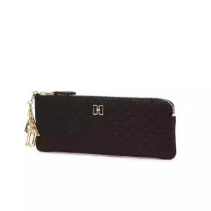 닥스 ACC 블랙 DD 로고패턴 소가죽 슬림 지퍼장지갑 DCWA4F518 DCWA4F518BK-JE
