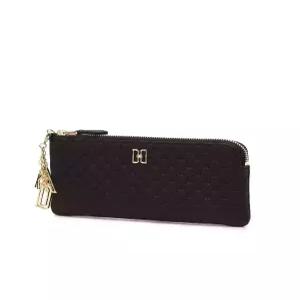 닥스 ACC 쇼핑백동봉 블랙 DD 로고패턴 소가죽 슬림 지퍼장지갑 DCWA4F518 DCWA4F518BK-IT