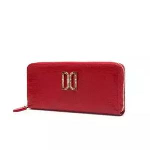 닥스 ACC ALEXA DCWA4F285R2 레드 가죽 스와르브스키 DD로고장식 지퍼돌이 장지갑 DCWA4F285R2NE