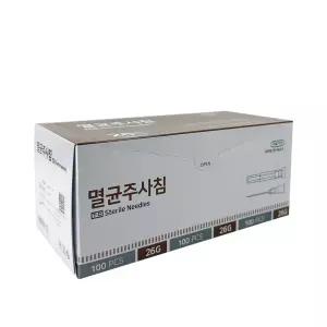 AWC 니들 여드름바늘 태창 일회용 멸균주사침 26G 1/2인치 100개입