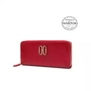 닥스 ACC 선물포장레드 가죽 스와르브스키 DD로고장식 지퍼돌이 장지갑 DCWA3E285 DCWA3E285R2-JE