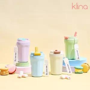 클리나 캔디머그 보온 보냉 스텐 빨대 텀블러 380ml