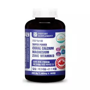 [내츄럴365]캐나다 슈퍼파워 코랄칼슘 마그네슘 아연 비타민D (1병-6개월분)