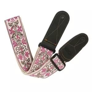 자카드 기타 베이스 스트랩 - 로즈 핑크/무늬/문양/어깨끈/멜빵/멜방/끈/통기타/용/일렉기타/쟈가드/자가드