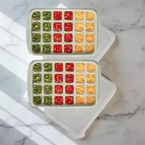 다진 마늘 통 얼음틀 아이스트레이 실리콘 냉동 용기 소분 보관통 1+1