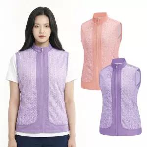 콜핑 여성 여름 스트라이프 매쉬 경량 통기성 등산 조끼