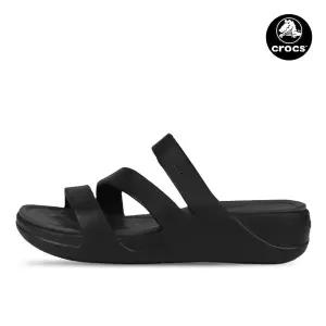 [크록스] 보카 스트래피 웨지 여성 슬리퍼 샌들 블랙 207434-001