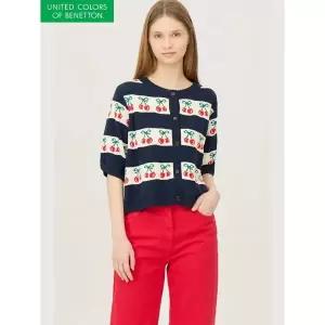 [베네통]체리 크로셰 반팔 니트 가디건 BAKCA3631_P419003542