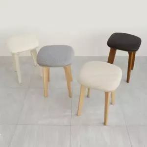 [CJ][덕하우스]사각 쿠션 화장대 거실 보조 의자 우드 원목 스툴 체어