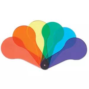 미술 시각학습교구 미적감각 3원색 혼합 색관찰부채 컬러조합 색깔교육 어린이집