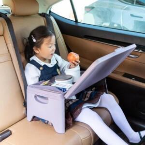 차량용 접이식 랩 데스크 휴대용 사무실 노트북 공간 절약형 스낵 음료 보관 트레이 테이블 어린이 독서 자