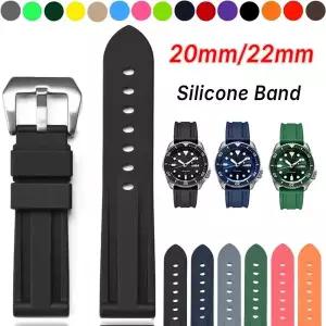 호환  파네라이 PAM441 111 384 20mm 22mm용 고무 오메가용 스포츠 실리콘 시계 밴드 팔찌
