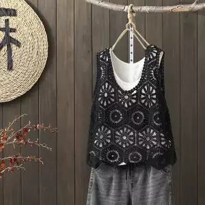 그물조끼 여성 루즈핏 펀칭 니트 여름 뜨개 베스트 빅사이즈
