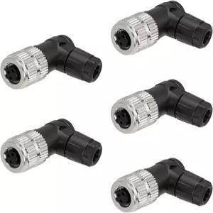 M8 3핀 조립 커넥터 3극 플러그 케이블 방수 단자 누수 방지 구리 산업 장비 센서 자동화 DIY 5팩용