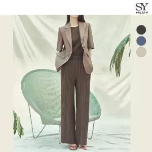 [홈쇼핑인기]에스와이 자카드 플리츠 팬츠 1종