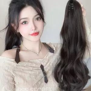 집게가발 볼륨 웨이브 가발집게핀 포니테일 미니 붙임머리 업스타일 묶음머리 가발 헤어피