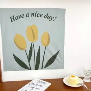 포인트 튤립 패브릭 포스터 공간 인테리어 패브릭 포스터 벽걸이 홈데코