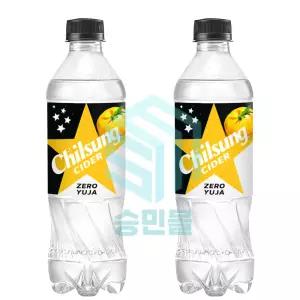 롯데칠성음료 칠성사이다 제로 유자 500ml x 24개입