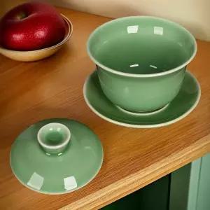 찻잔 뚜껑 삼재 분청 도자기 고요분청 세라믹 청자 개완