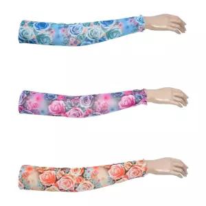 할머니 외출용 자외선 차단 꽃무늬 팔토시 라이딩