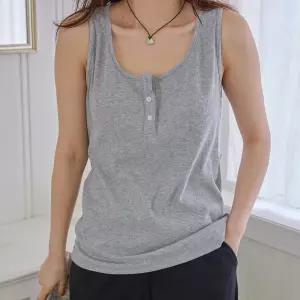 골지 반오픈 U넥 스판 나시 이너 레이어드 여성 빅사이즈