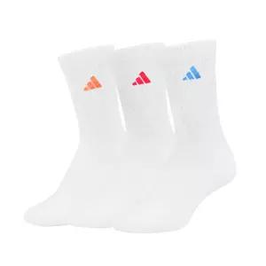 아디다스 쿠션 크루 3팩 중목 스포츠 헬스 러닝 양말 화이트 오렌지 레드 블루 KC9623