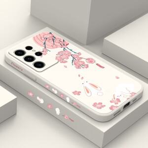 삼성 호환 갤럭시 S25FE S23 S22 S21 S20 울트라 플러스 FE S10 S9 노트 9 복숭아 토끼 폰 케이스