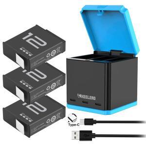 GoPro 12 Hero12 용 Enduro 충전식 배터리 11 10 9 액세서리 1850mAh 3 슬롯 보관 박스