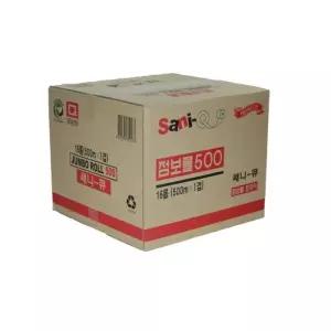 (4롤) 점보롤 화장지 쌔니큐 1겹 500m/두루마리/휴지/롤휴지/화장실/업소용/대형/가성비/공공/학교/관공서