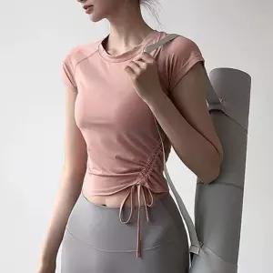 여성 폴댄스 헬스 런닝 스포츠 웨어 반팔 티셔츠